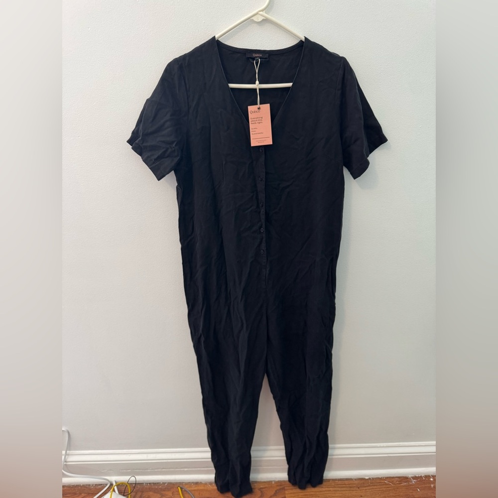 NWT Quince Black Jumpsuit Size S